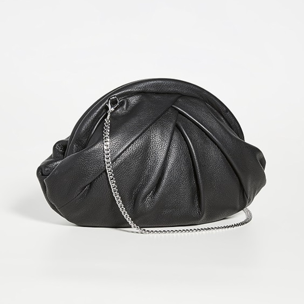 Nunoo Saki Smooth Black Leather Bag